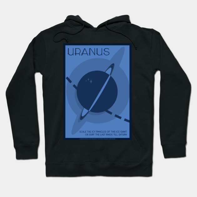 Art Deco Space Travel Poster - Uranus Hoodie by Walford-Designs